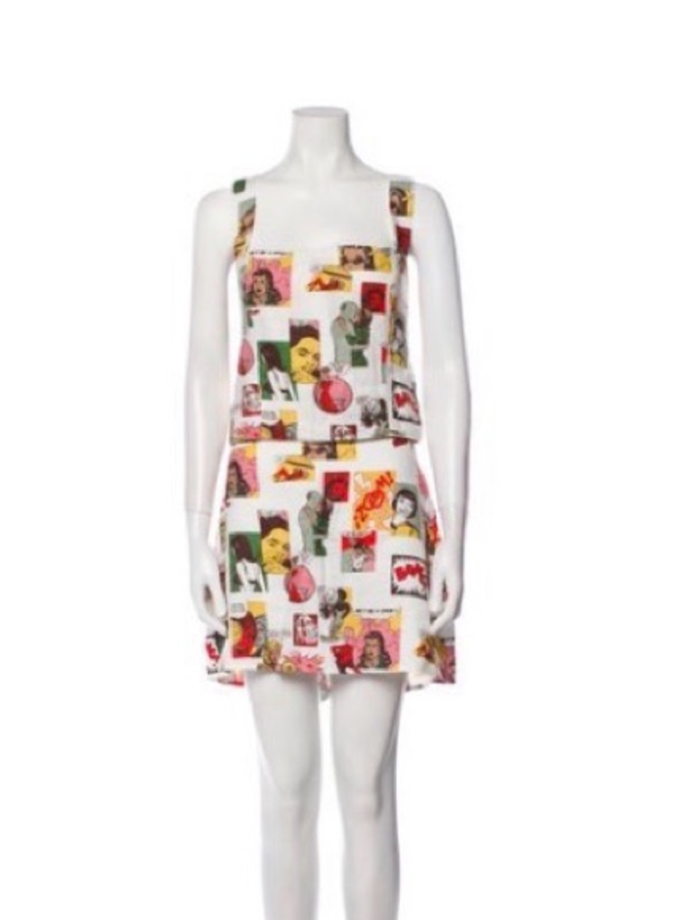 Reformation Colorful Pop Art Print Two-Piece Tank and Skirt Set